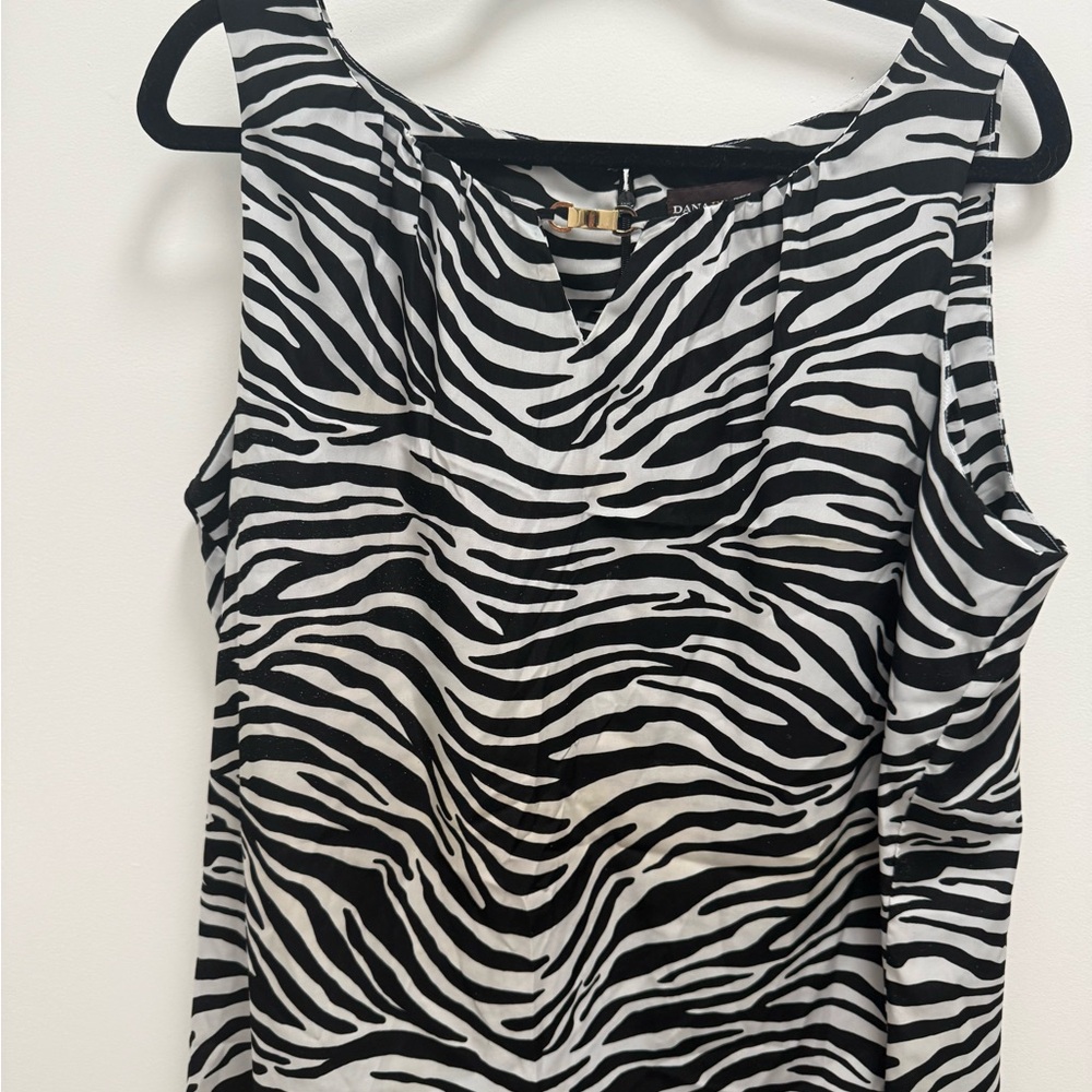Dana Buchman Black and White Zebra Print Blouse